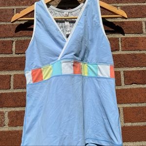 Athletica Sarah Johnson Womens Yoga Blue Workout Sports Tank Top Size Medium.